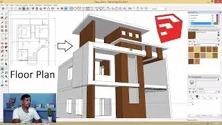Architectural  Floor Plan to 3D Model making in SketchUp Tutorial in Hindi