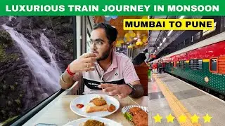 Mumbai Pune Deccan Queen Train Journey in Monsoon | Most Luxurious Train with Dining Car