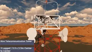 86m Telecommunication Tower  3 Legged 3.5 x 3.5m center to center