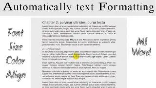 MS Word  | automatically text formatting | VBA code