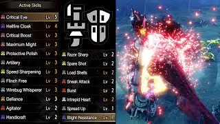 BEST Title Update 2 Gunlance Armor Set Normal SUNBREAK Full Critical Sneak Intrepid Heart MHR Meta