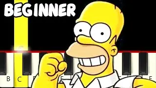 The Simpsons Theme - Fast and Slow (Easy) Piano Tutorial - Beginner