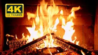 🔥 Cozy Fireplace 4K (12 HOURS). Fireplace Ambience with Crackling Fire Sounds. Fireplace Burning 4K