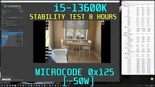 13600K Stability Test: Intel Microcode 0x125 [-50W Result] 8 Hours