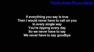 Papa Roach - Never Have To Say Goodbye [Lyrics on screen] HD