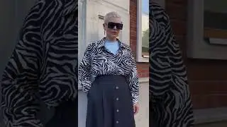Юбка трапеция с акцентными пуговицами + рубашка принт зебра