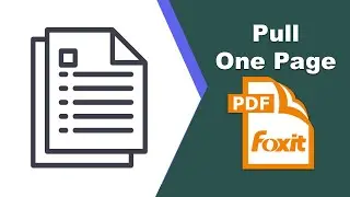 How to pull one page from a pdf document in Foxit PDF Editor