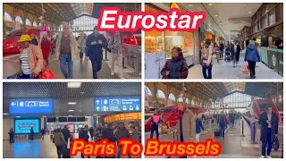 Travel From Paris To Brussels On Eurostar Train 2024 / Train Journey Paris To Brussels Belgium 🇧🇪