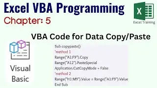 VBA Code for Copy and Paste Data in Excel | Macro and VBA Tutorial - Chapter 5