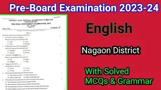 Nagaon District|HSLC Pre Board Examination 2023-24|English question paper with answers|Pre final2024