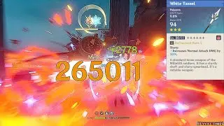 Hu Tao C0 Hitting 265000 Damage With 3 Star Weapon