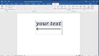 How to insert leftwards arrow below text or character in word