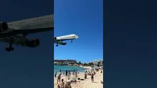 Delta 757 Landing into Saint Maarten island #shorts