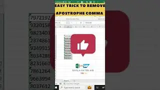 HOW TO REMOVE APOSTROPHE COMMA IN EXCEL | EXCEL TUTORIAL