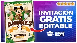 Invitacion digital cumpleaños de mickey safari ✅🤩