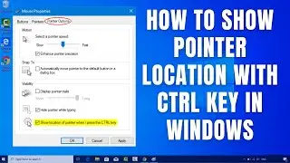 How To Enable Show Location Of Pointer On Pressing Ctrl Key In Windows 10