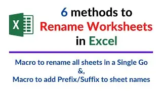 Different Methods to Rename a Worksheet in Excel