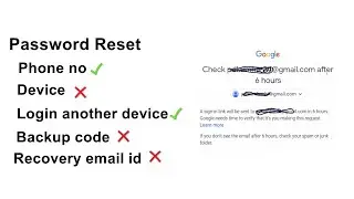 Google Account | account recovered successfully | recovery after 6 hour