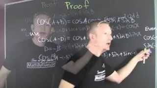 Proof of cos(A+B)=cosAcosB-sinAsinB using cos(A-B)