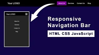 Create Responsive Navigation Bar Using HTML CSS and JavaScript