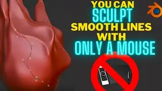 How to sculpt smooth lines with only a mouse in Blender (no tablet)