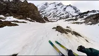 Skiing Mt. Godoy, Ushuaia, Tierra Del Fuego, Argentina's West Chute