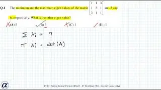 Ex 10 - The minimum and maximum eigenvalues of matrix are –2 and 6 respectively. The other two