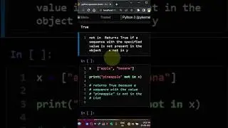 membership operator IN NOT python english #python #shorts