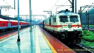 DECCAN QUEEN OVERTAKES LTT ALLAHABAD DURONTO | THANE | MONSOON RAIN MUMBAI
