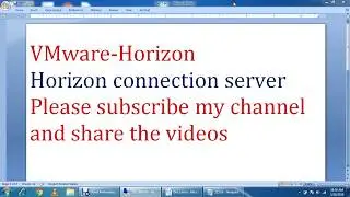 Horizon connection server Installation