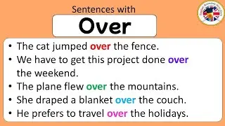 Sentences with Over, Over in a Sentence, Example Sentences about Over #sentence #grammar #vocabulary