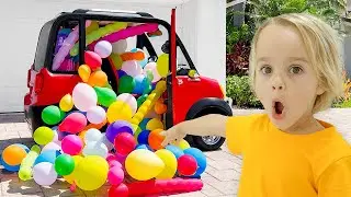 Chris and Michael play with balloons - Funny stories for kids