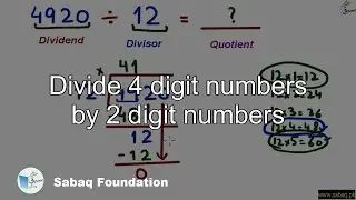 Divide 4 digit numbers by 2 digit numbers, Math Lecture | Sabaq.pk