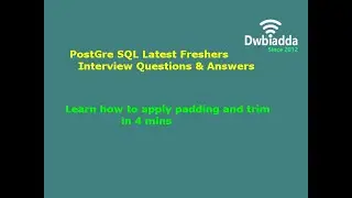 Learn how to apply padding and trim in 4 mins | PostgreSQL Tutorial