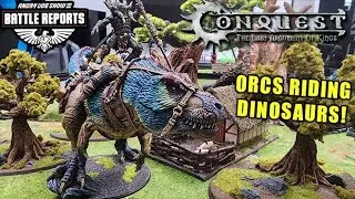 Orcs Riding DINOSAURS! vs 100 Kingdoms | Conquest: The Last Argument of Kings Battle Report #1