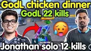 Godlike again Wwcd 22 kills domination 🥵 Jonathan solo 12 kills 🇮🇳