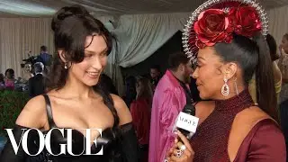 Bella Hadid on Her Leather and Lace Burberry Met Gala Look | Met Gala 2022 with La La Anthony