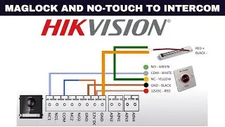 How to connect a maglock and no-touch exit button on a Hikvision intercom system (DS-KD8003 IME1)