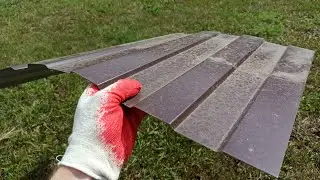 Decorative bricks from trimming metal slate, a smart idea with your own hands !!!