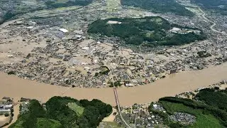 Japan floods: Aerial footage shows devastation on Kyushu