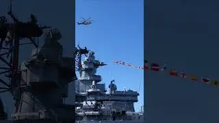 Battleship New Jersey Signal Gun Firing and Flyover