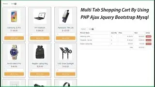 Multi Tab Shopping Cart By Using PHP Ajax Jquery Bootstrap Mysql - Part 3