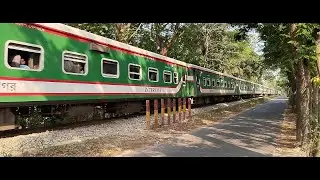 Dhaka bound Parjatok Express Train spotted at Dohazari-Chittagong section of Bangladesh Railway