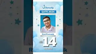 J Chemistry GATE Result 2024 | GATE Chemistry 2024 topper | AIR 14