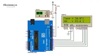 DHT11 Sensor Interfacing with Arduino and LCD | Simulation