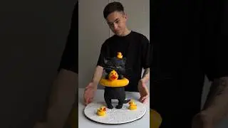 Парящий торт в виде черного кота 🖤 