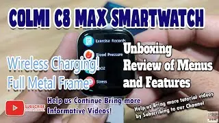 Colmi C8 Max Smart watch - Unboxing Review of Menus and Features