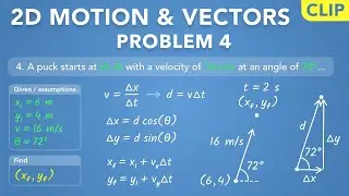 Vectors and Coordinates - 2D Motion and Vectors - Problem 4 (Clip) | Physics - Kinematics