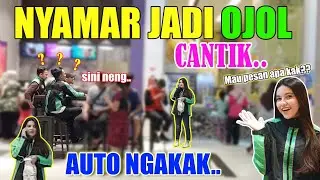NYAMAR JADI OJEK ONLINE CANTIK!! PRANK LUCU..
