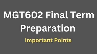MGT602 Final Term Preparation[Important Points]